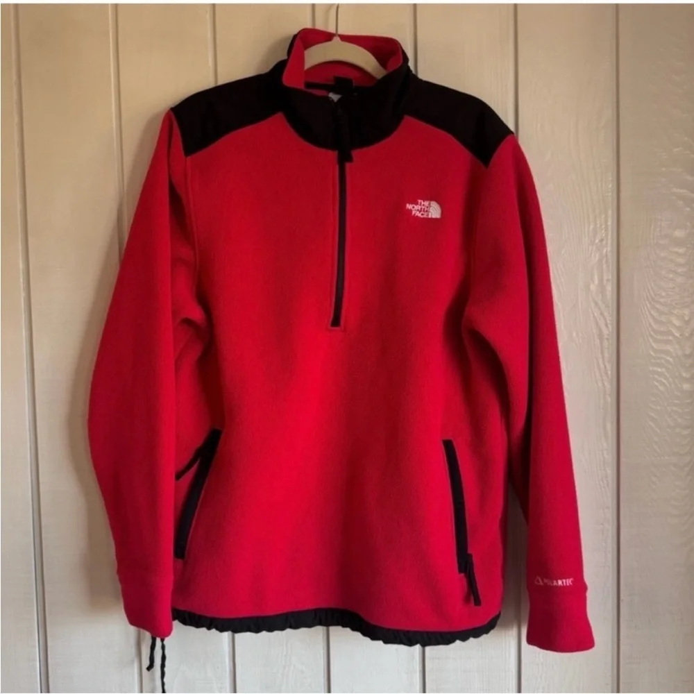 The North Face Red and Black 1/2 Zip Pullover